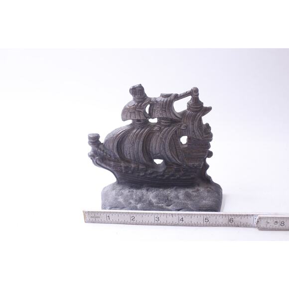 Santa María, Cast Iron Sailing Ship, Door Stop, 6 inches, Book End, Home Decor - Picture 3 of 3